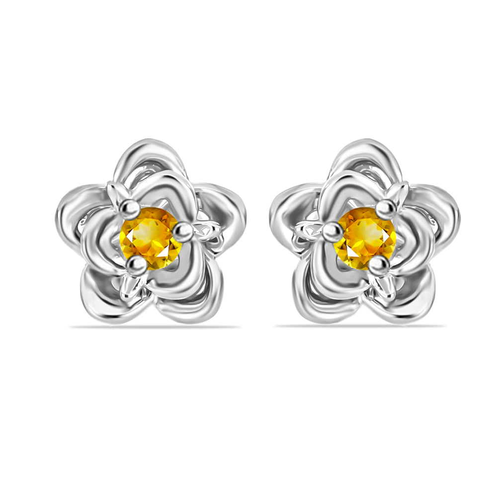 Pendientes de Plata con Citrino de Río del Oro 1 