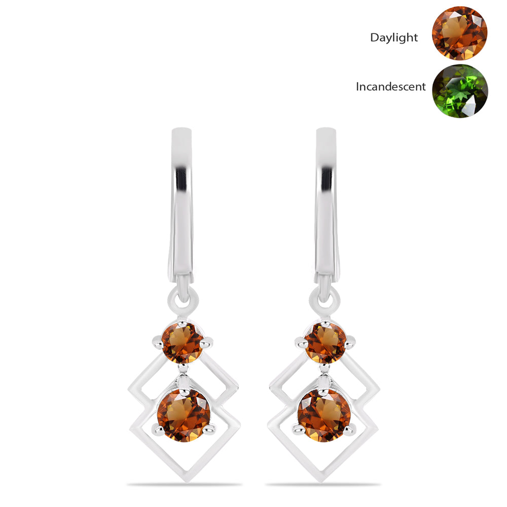 Pendientes de Plata con Zultanita de Anatolia certificado y cultivado en laboratorio 1 