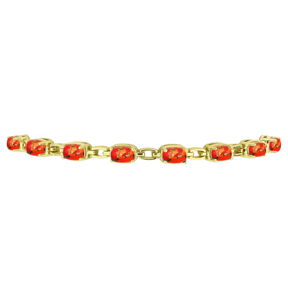 Pulsera de Plata Bañada en Oro con Turquesa de Mohave 2 