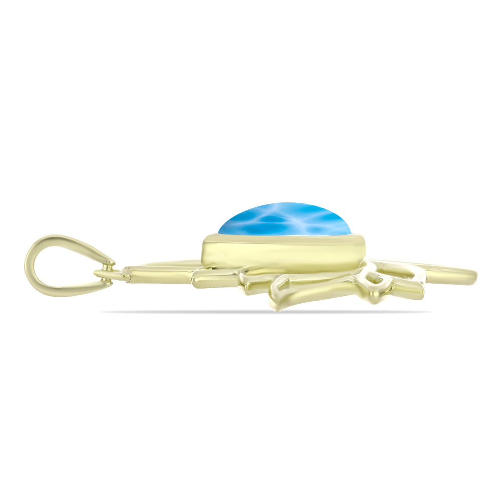 Colgante de Plata Bañada en Oro con Larimar