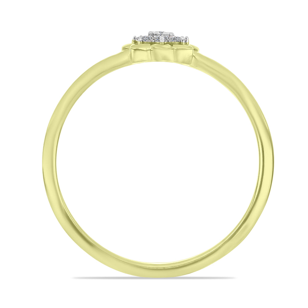 Anillo de Plata Bañada en Oro con Diamante blanco 2 