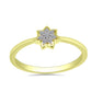 Anillo de Plata Bañada en Oro con Diamante blanco