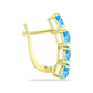 Pendientes de Plata Bañada en Oro con Larimar