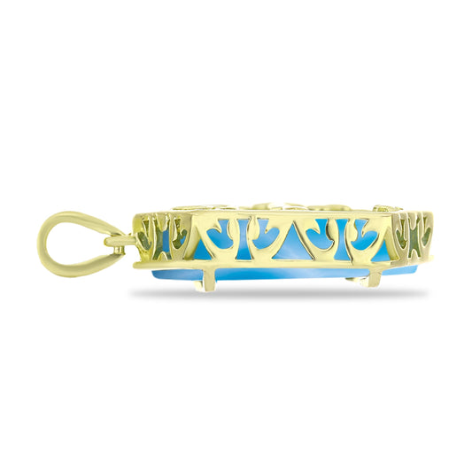 Colgante de Plata Bañada en Oro con Larimar