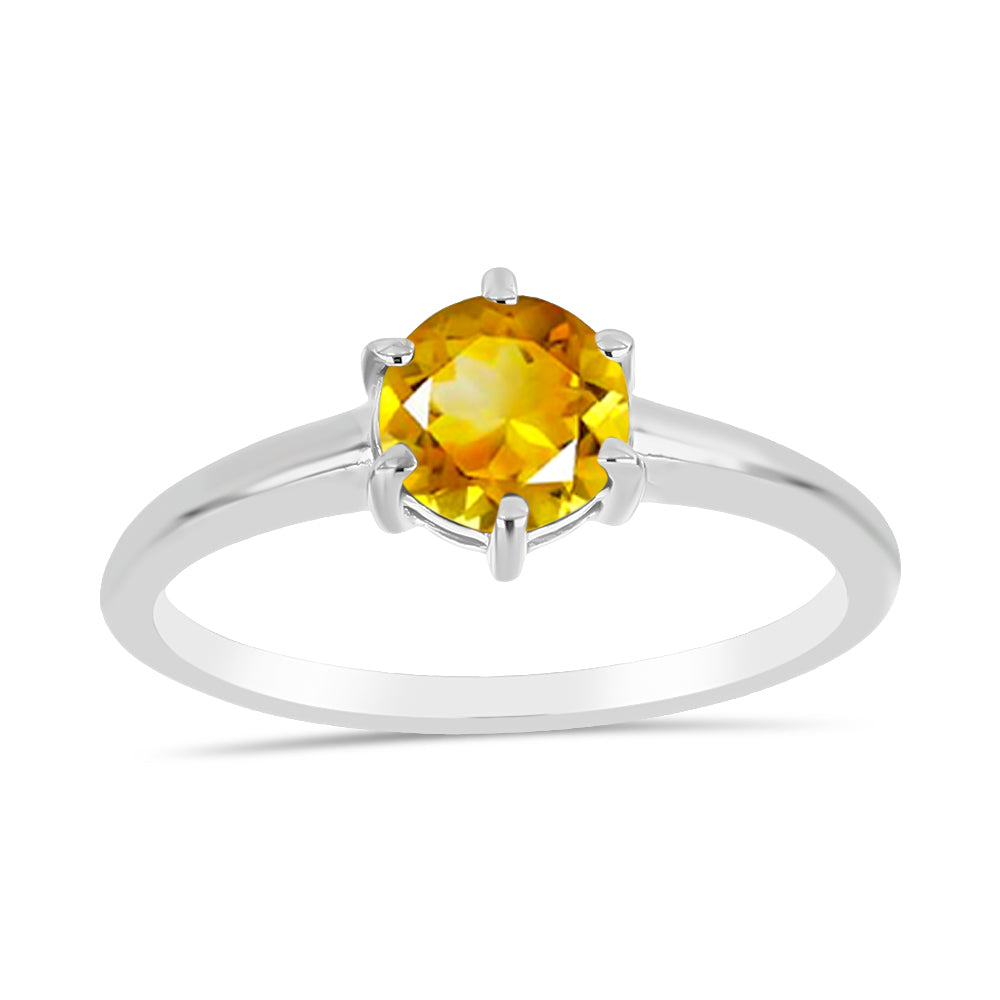 Anillo de Plata con Citrino de Río del Oro