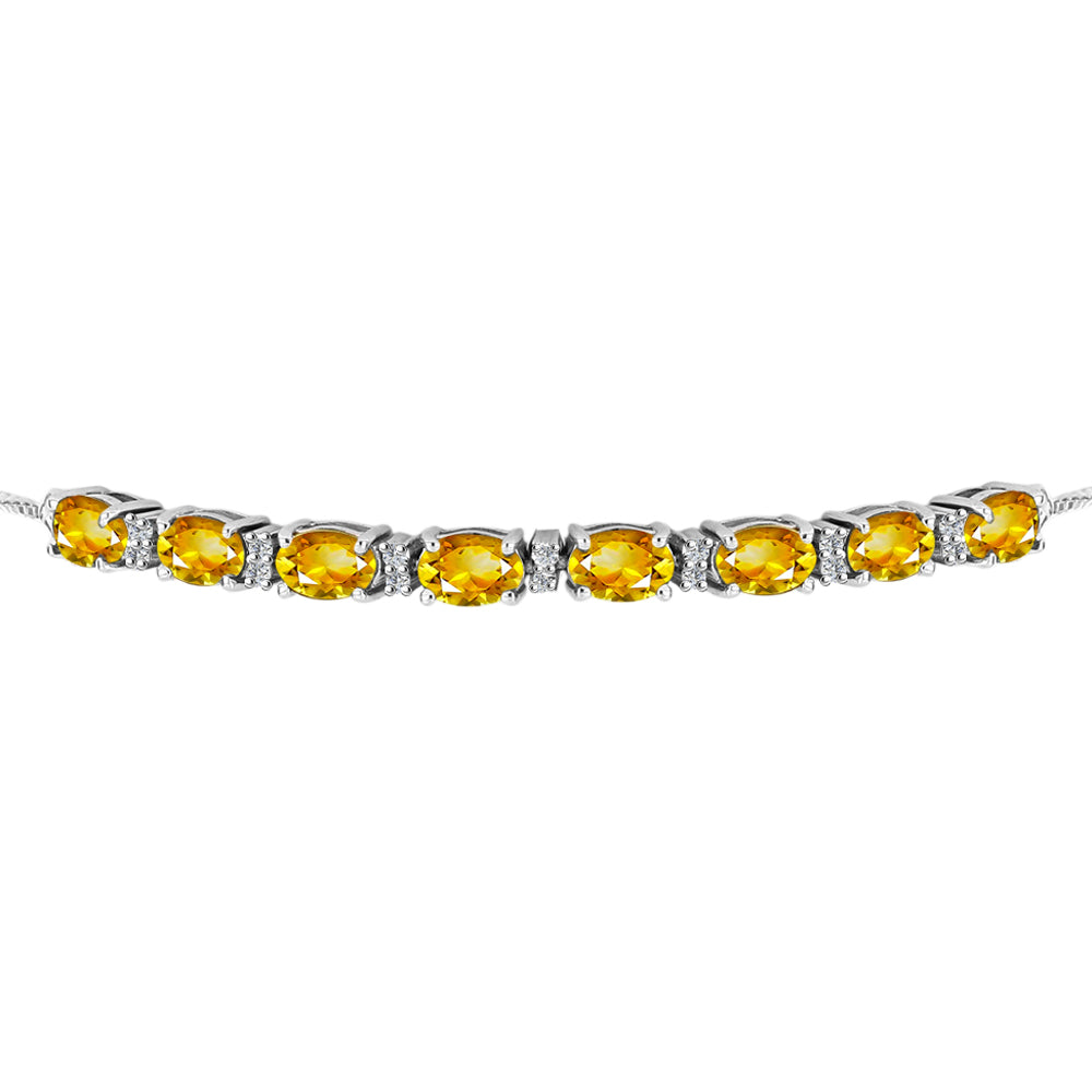 Pulsera de Plata con Citrino de Río del Oro y Topacio Blanco 2 