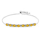 Pulsera de Plata con Citrino de Río del Oro y Topacio Blanco