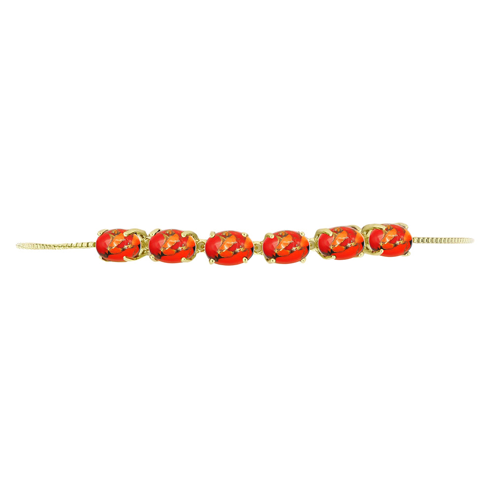 Pulsera de Plata Bañada en Oro con Turquesa de Mohave 3 