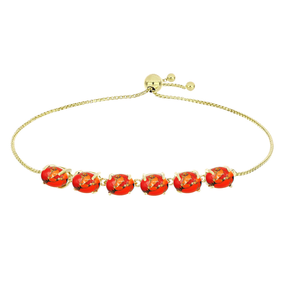 Pulsera de Plata Bañada en Oro con Turquesa de Mohave