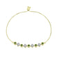 Pulsera de Plata Bañada en Oro con Zafiro Verde y Topacio Blanco