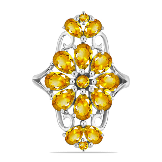 Anillo de Plata con Citrino de Río del Oro