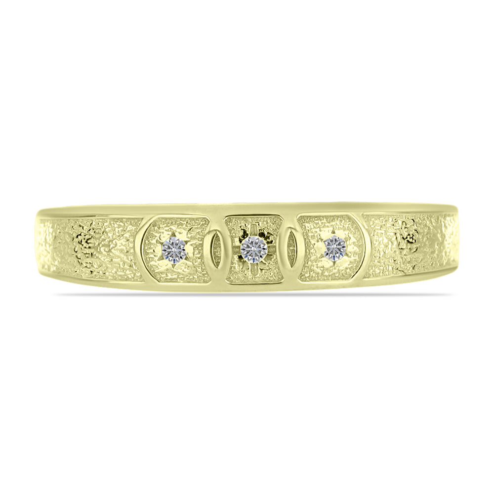 Anillo de Plata Bañada en Oro con Diamante blanco 1 
