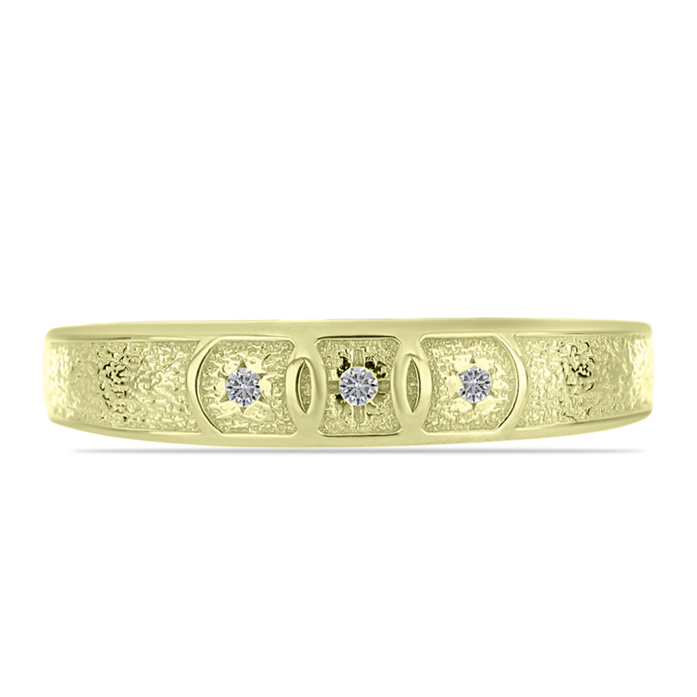 Anillo de Plata Bañada en Oro con Diamante blanco