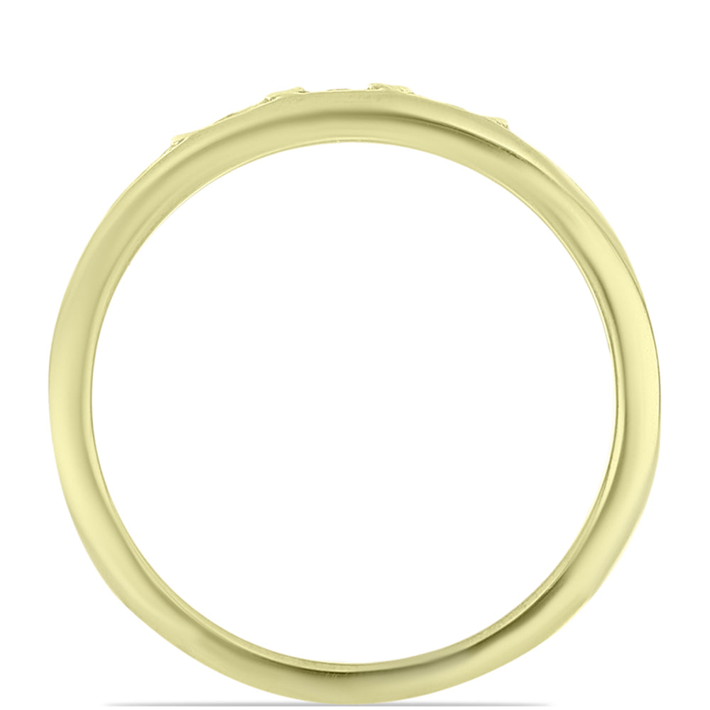 Anillo de Plata Bañada en Oro con Diamante blanco 6 