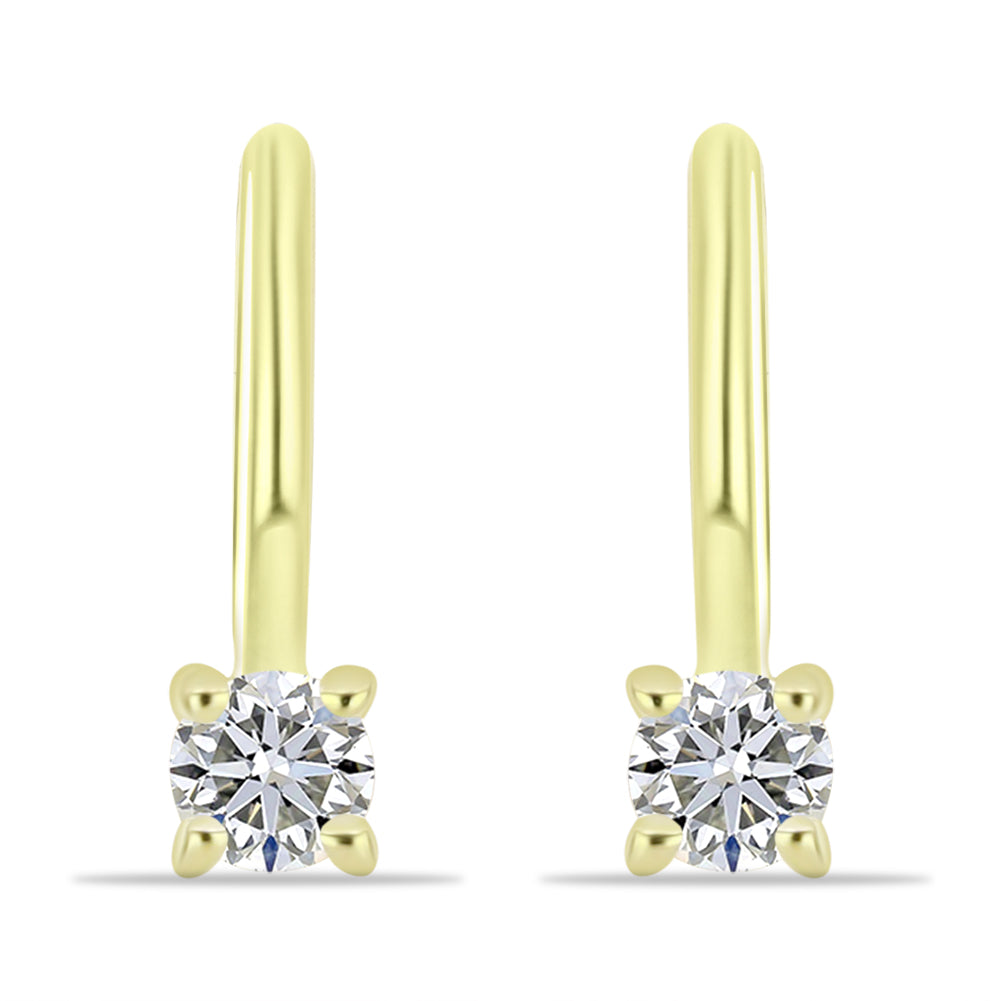 Pendientes de Plata Bañada en Oro con Diamante blanco 1 
