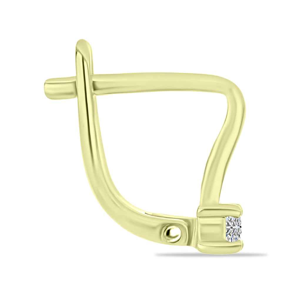 Pendientes de Plata Bañada en Oro con Diamante blanco 2 