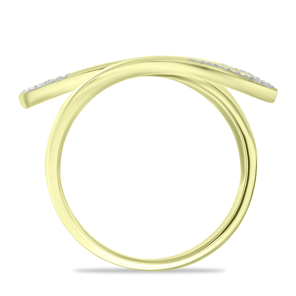 Anillo de Plata Bañada en Oro con Diamante blanco 6 