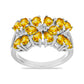 Anillo de Plata con Citrino de Río del Oro y Topacio Blanco