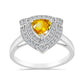 Anillo de Plata con Citrino de Río del Oro y Topacio Blanco