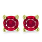 Conjunto de Plata Bañada en Oro con Diamante blanco y Rubí de Madagascar ( Pendientes )