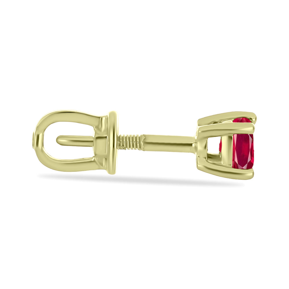 Conjunto de Plata Bañada en Oro con Diamante blanco y Rubí de Madagascar ( Pendientes ) 5 