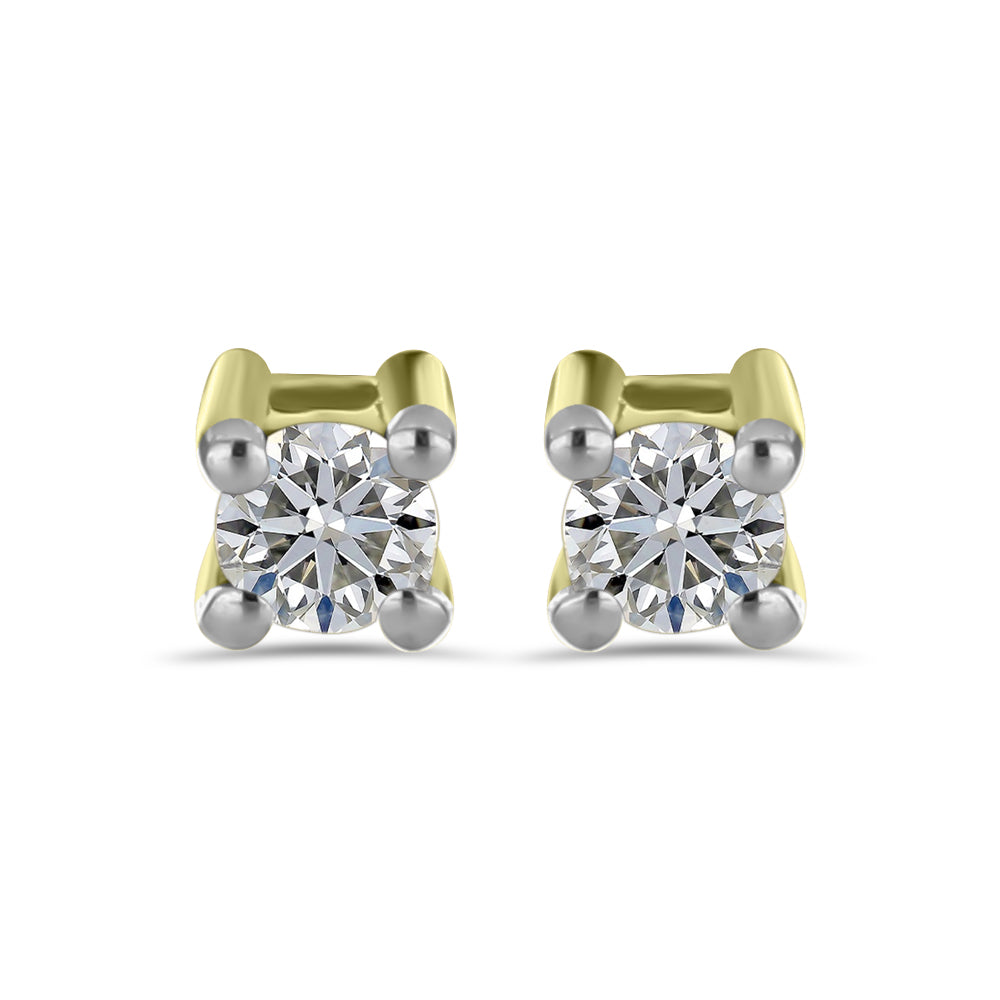 Conjunto de Plata Bañada en Oro con Diamante blanco y Rubí de Madagascar ( Pendientes )