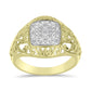Anillo de Plata Bañada en Oro con Diamante blanco