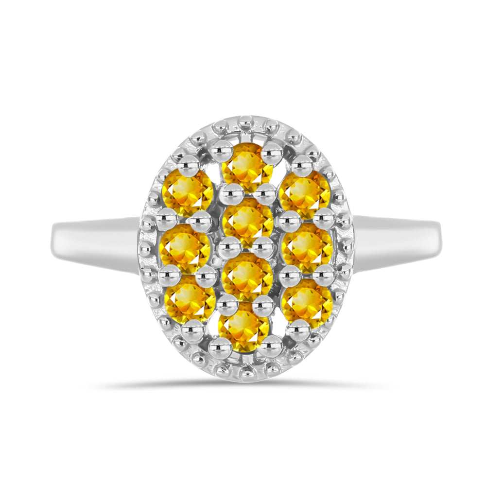 Anillo de Plata con Citrino de Río del Oro