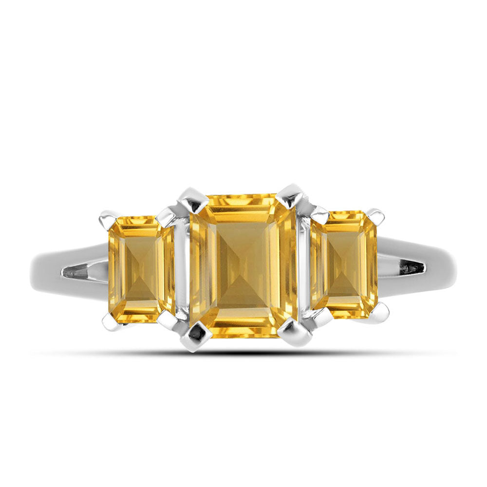 Anillo de Plata con Citrino de Río del Oro