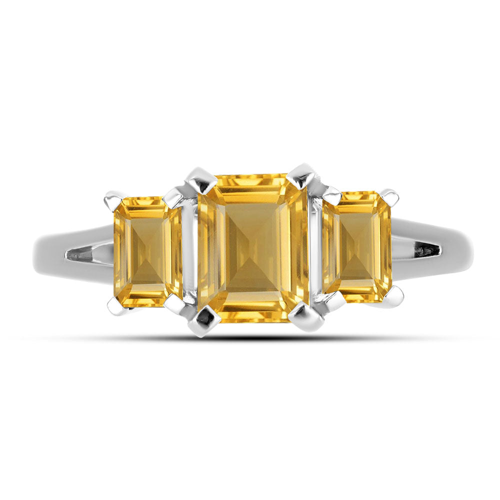 Anillo de Plata con Citrino de Río del Oro