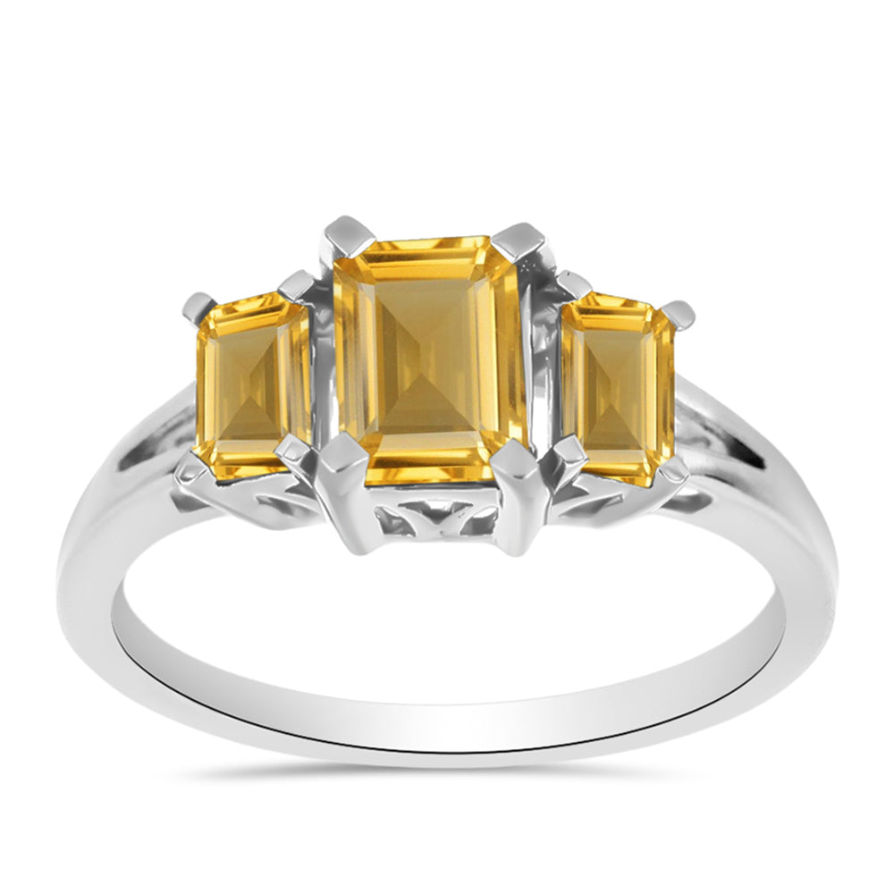 Anillo de Plata con Citrino de Río del Oro