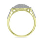 Anillo de Plata Bañada en Oro con Diamante blanco y Topacio Blanco
