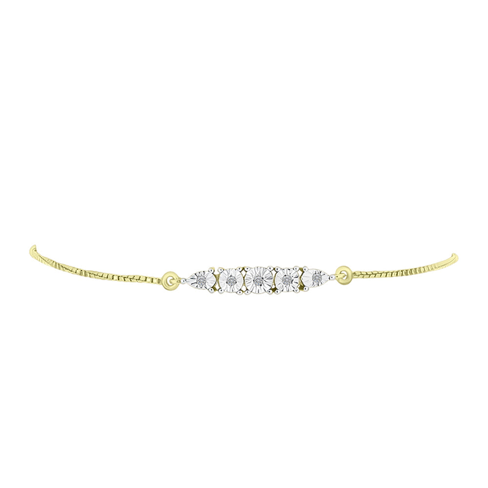 Pulsera de Plata Bañada en Oro con Diamante blanco 3 
