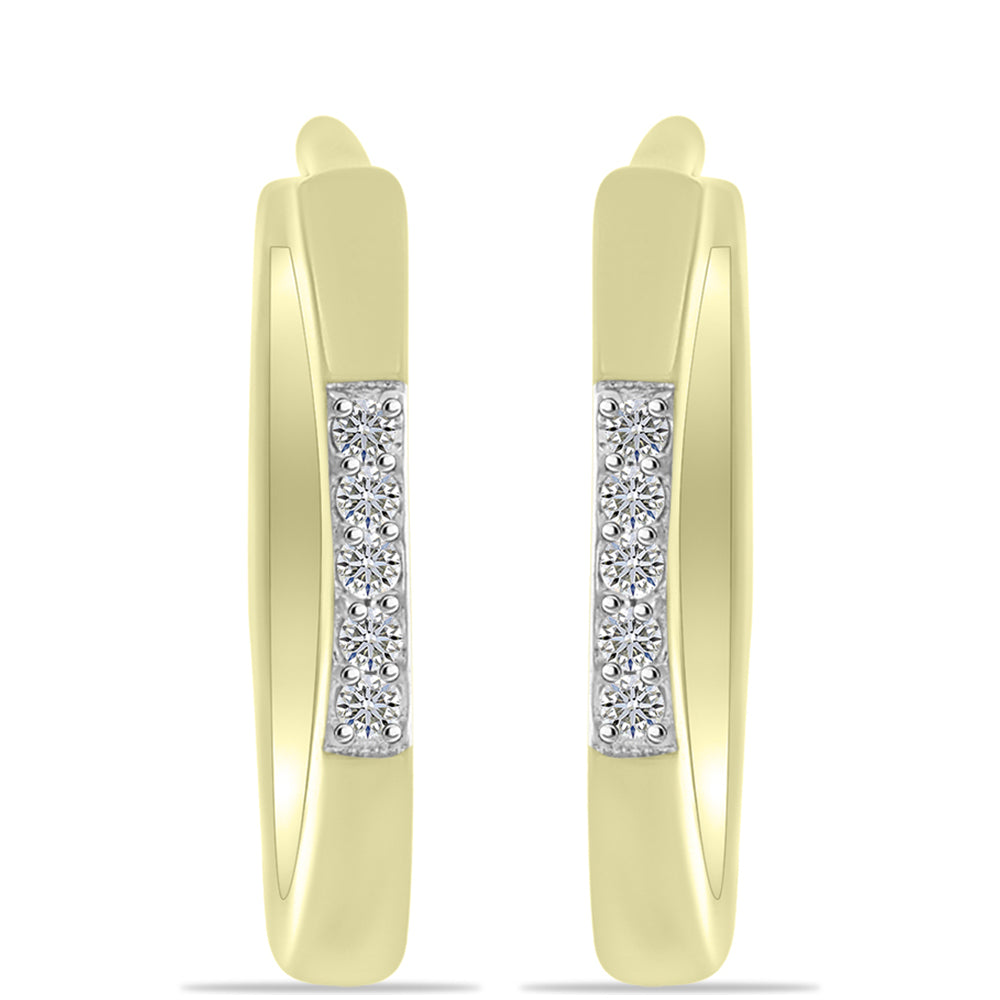 Pendientes de Plata Bañada en Oro con Diamante blanco 3 
