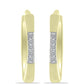 Pendientes de Plata Bañada en Oro con Diamante blanco