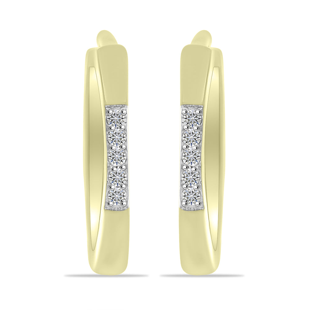 Pendientes de Plata Bañada en Oro con Diamante blanco 1 