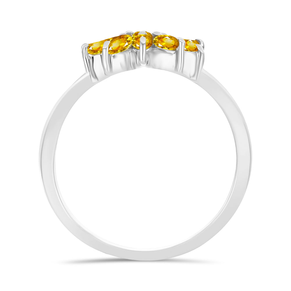 Anillo de Plata con Citrino de Río del Oro