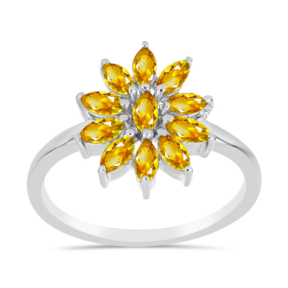 Anillo de Plata con Citrino de Río del Oro