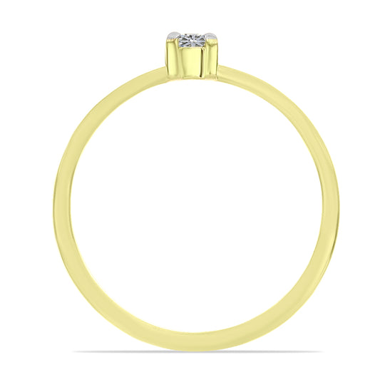 Anillo de Plata Bañada en Oro con Diamante blanco