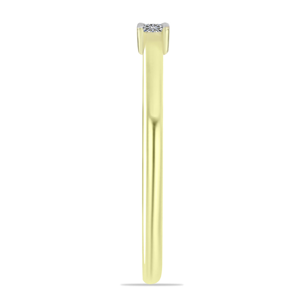 Anillo de Plata Bañada en Oro con Diamante blanco 4 