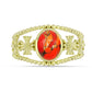 Anillo de Plata Bañada en Oro con Turquesa de Mohave