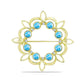 Broche de Plata Bañada en Oro con Larimar y Topacio Azul Suizo