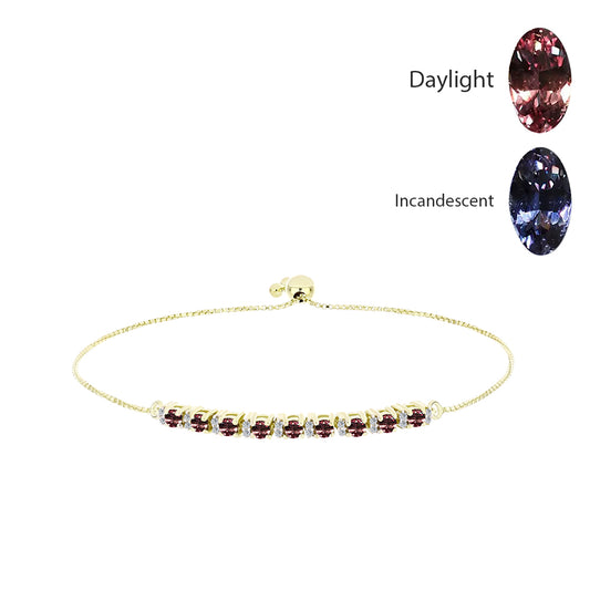 Pulsera de Plata Bañada en Oro con Granate Bekily Multicolor y Topacio Blanco
