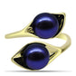 Anillo de Plata Bañada en Oro con Perla Negra de Agua dulce