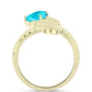 Anillo de Plata Bañada en Oro con Jade Azul