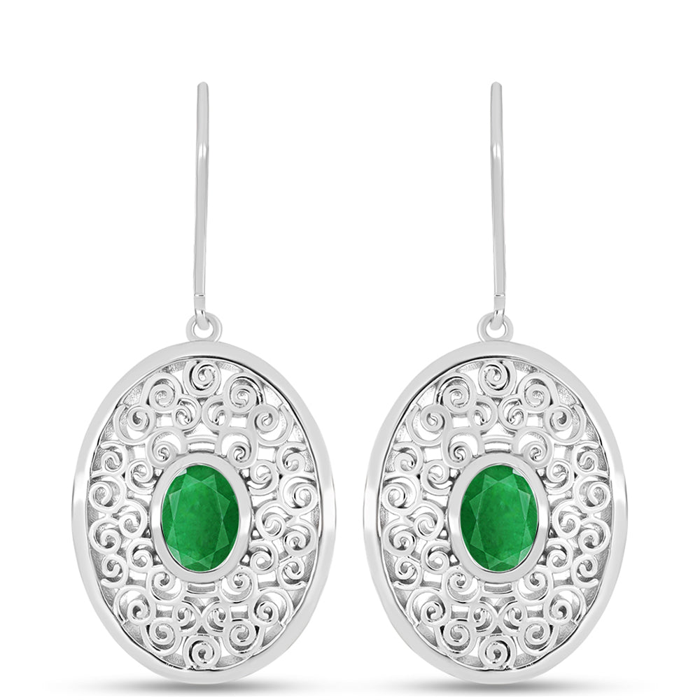Pendientes de Plata con Esmeralda de Zambia 1 