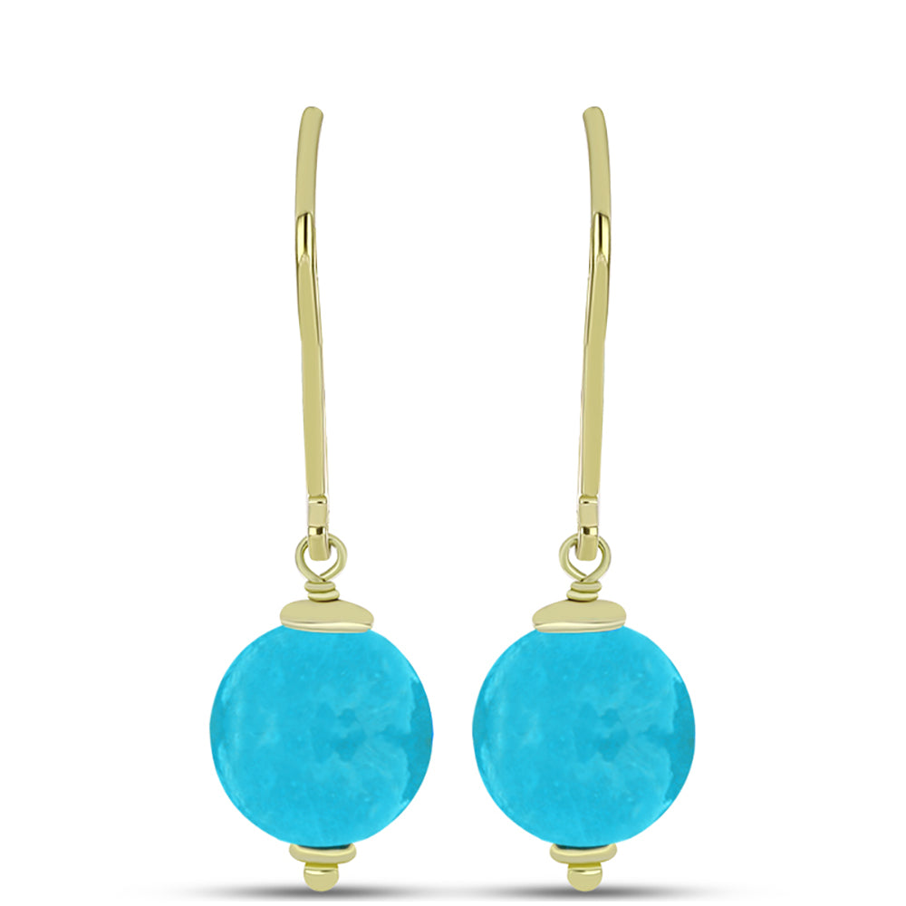 Conjunto de Plata Bañada en Oro con Jade Azul ( Pendientes +Colgante ) 6 