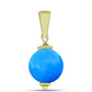 Conjunto de Plata Bañada en Oro con Jade Azul ( Pendientes +Colgante )