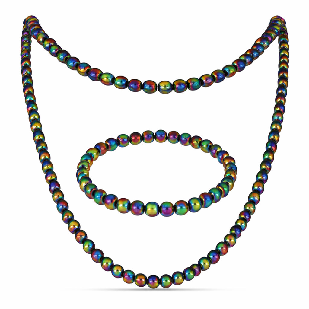 Conjunto Pepita con Cuarzo Hematita verde místico ( Collar +Pulsera ) 1 