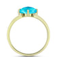 Anillo de Plata Bañada en Oro con Jade Azul